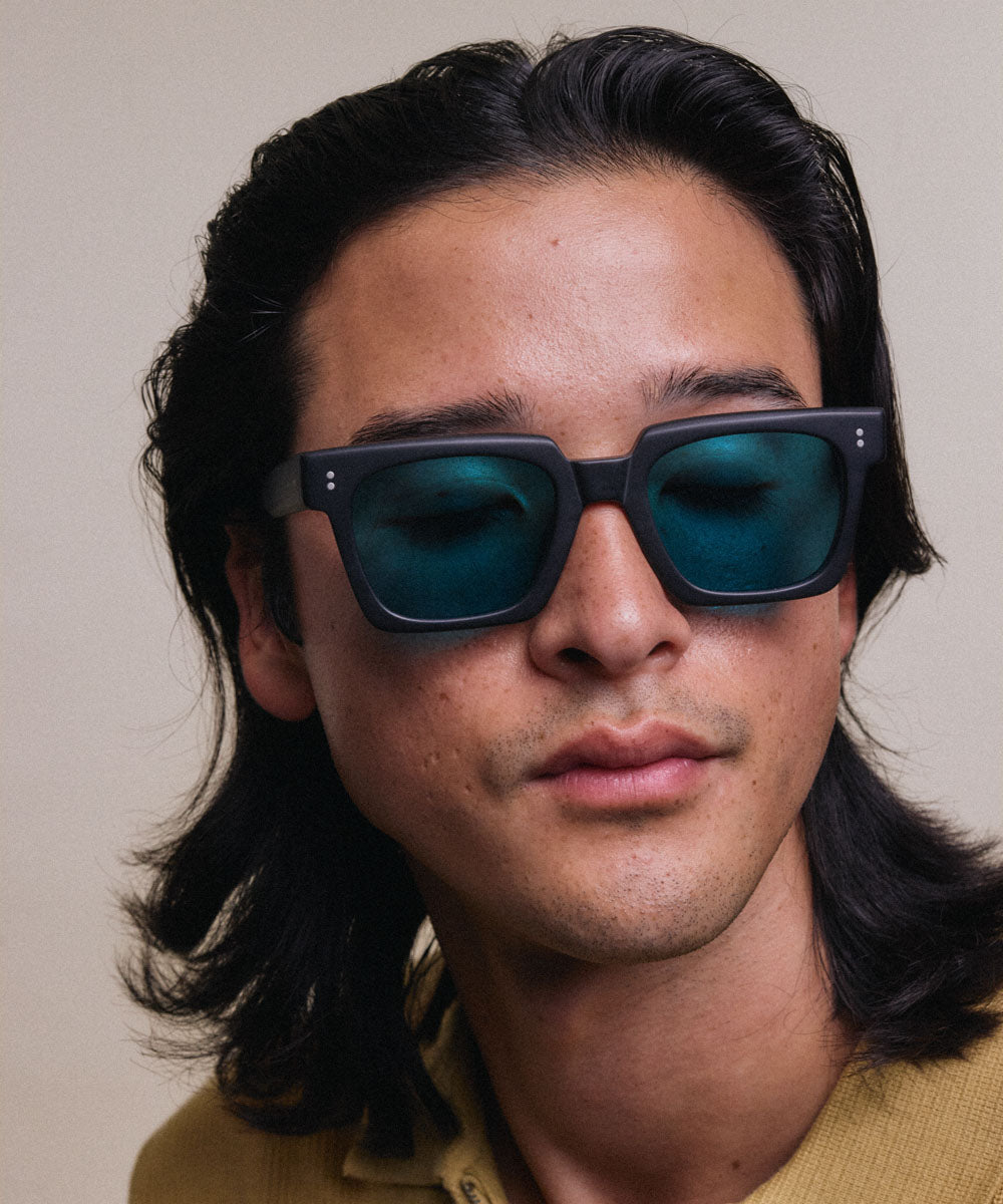 Johann Wolff Anna Matte Black Jade Sunglasses