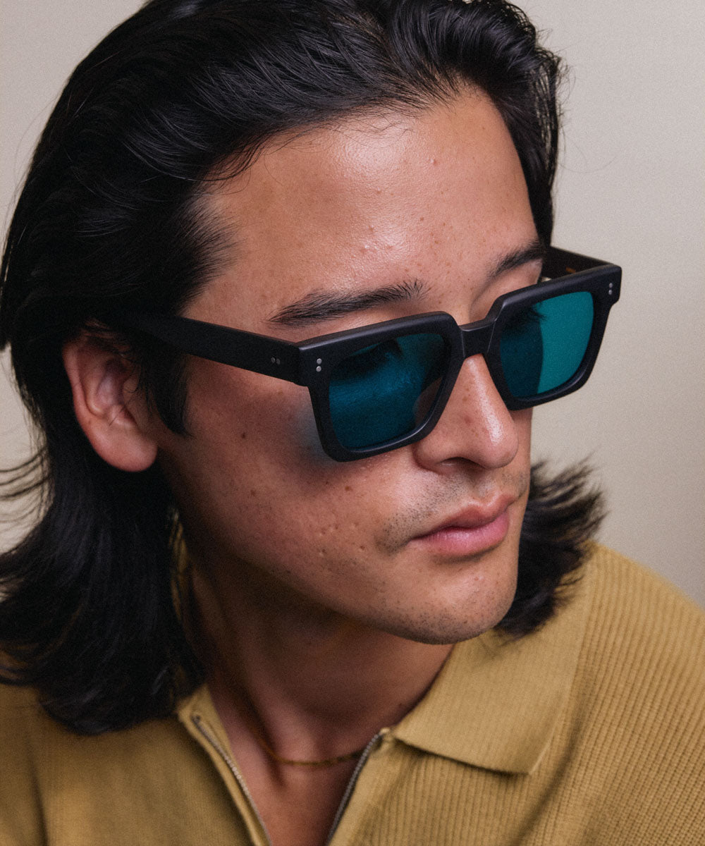 Johann Wolff Anna Matte Black Jade Sunglasses