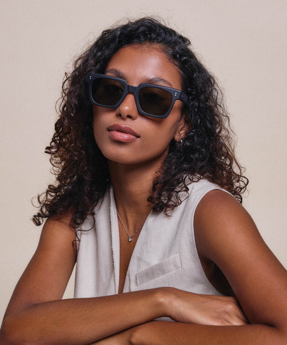 Johann Wolff Anna Matte Black Sunglasses