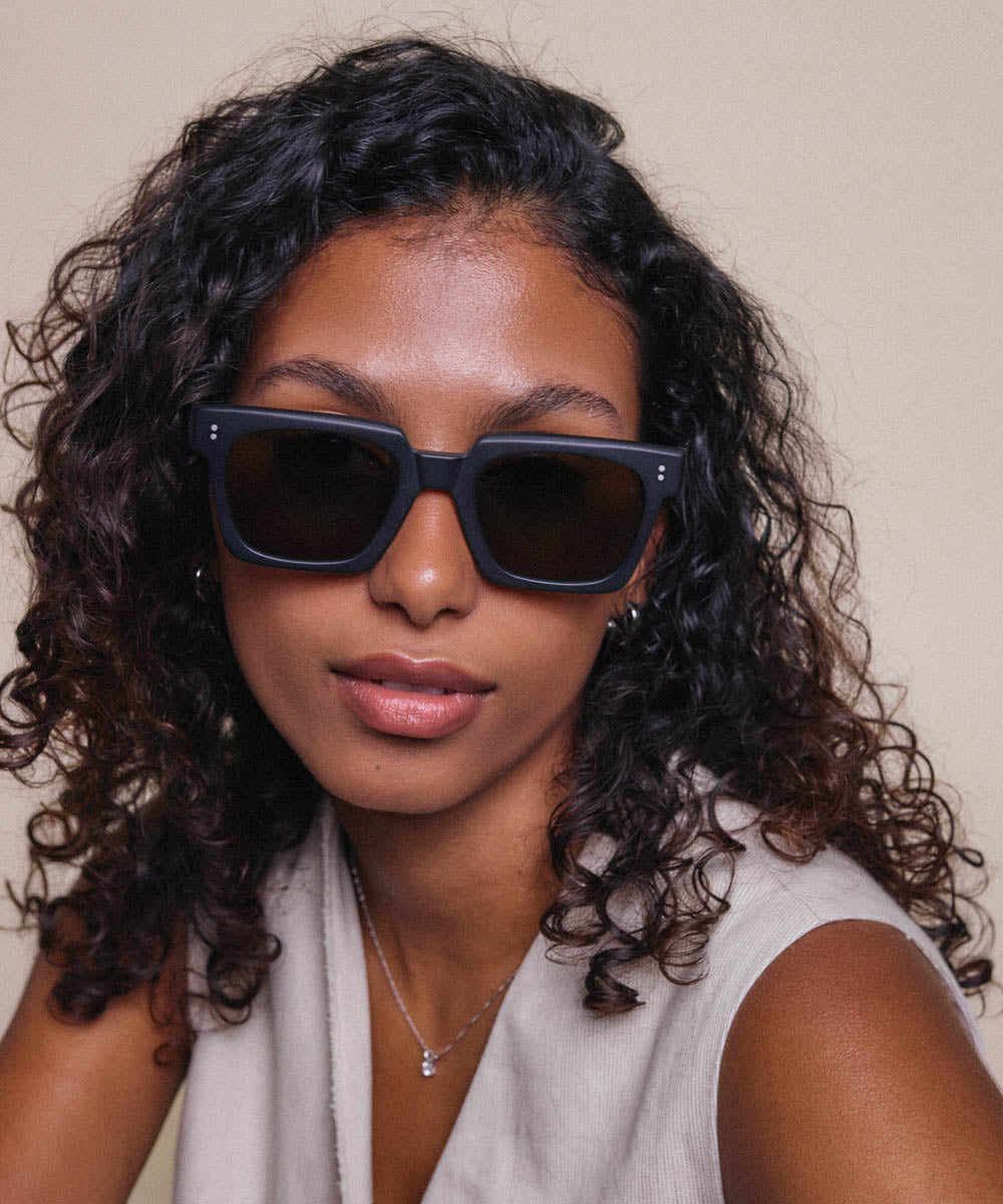 Johann Wolff Anna Matte Black Sunglasses