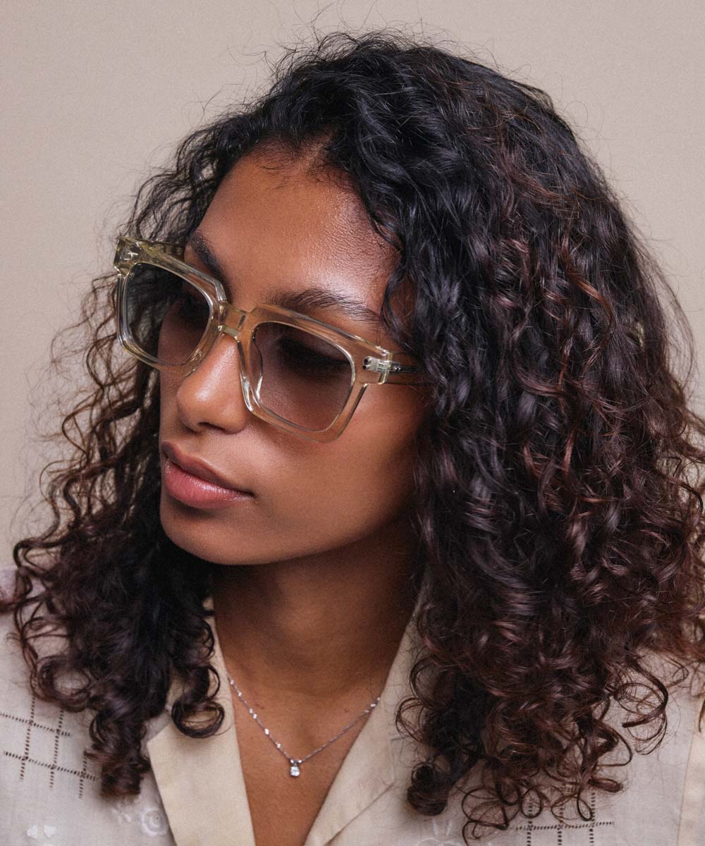 Johann Wolff Anna Champagne Smoke Green Sunglasses