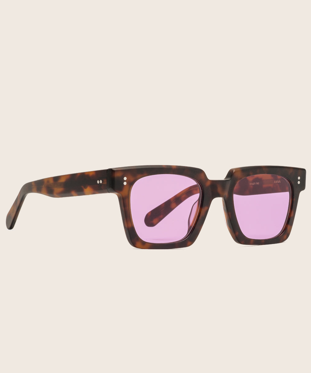 Johann Wolff Anna Matte Havana Lavender Sunglasses