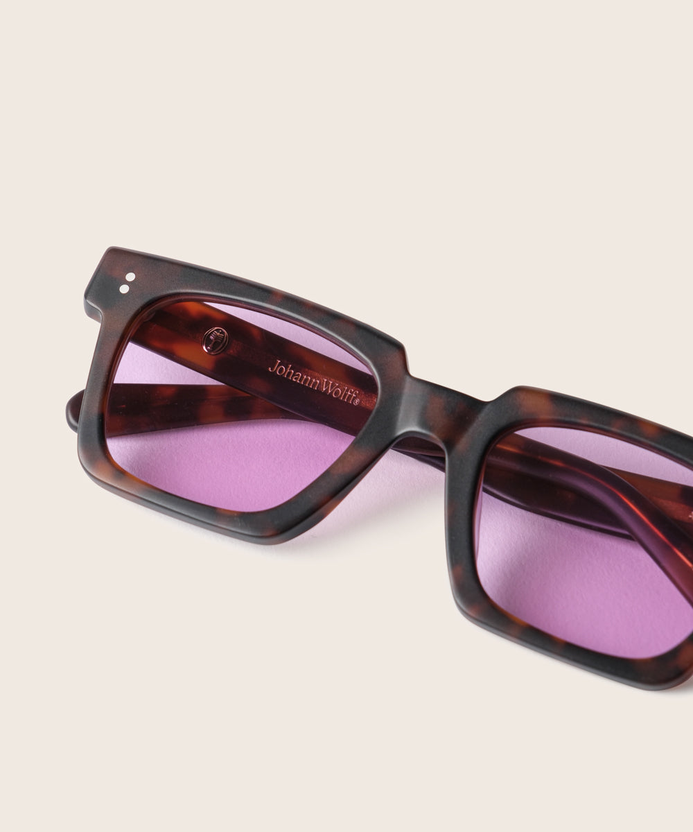 Johann Wolff Anna Matte Havana Lavender Sunglasses