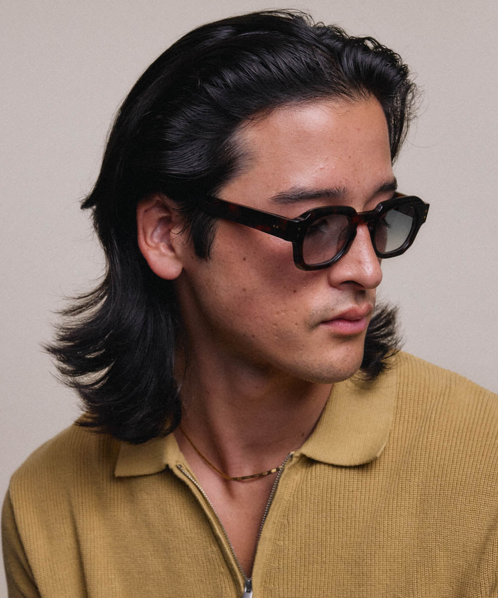 Johann Wolff Bastei Dark Havana Smoke Green Sunglasses