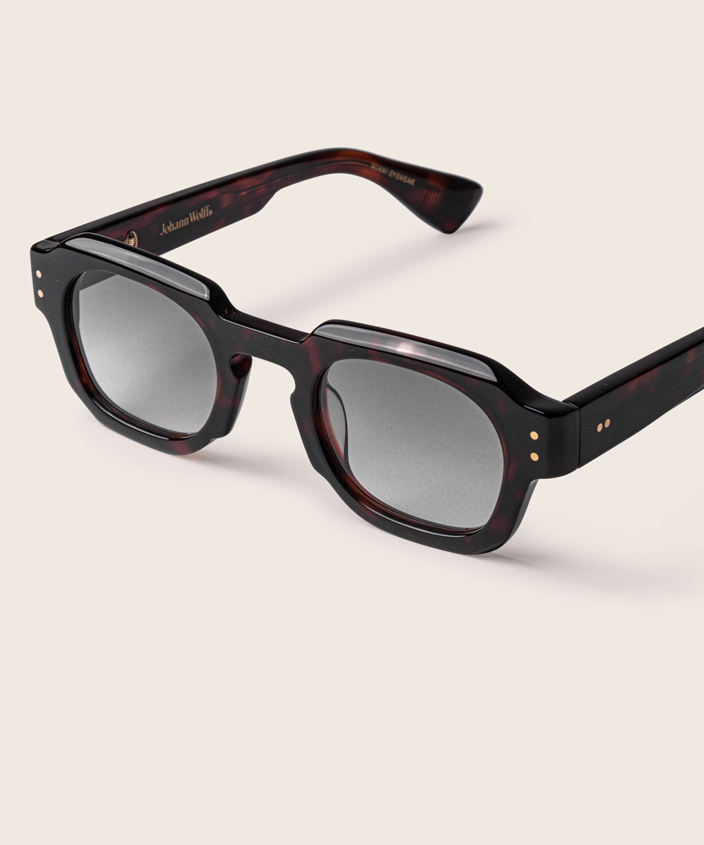 Johann Wolff Bastei Dark Havana Smoke Green Sunglasses