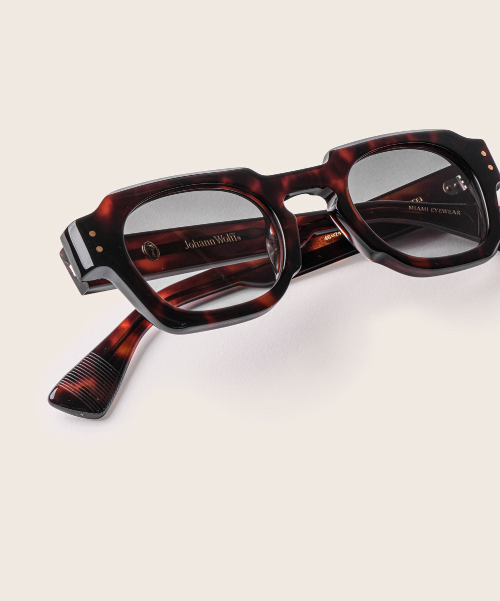 Johann Wolff Bastei Dark Havana Smoke Green Sunglasses