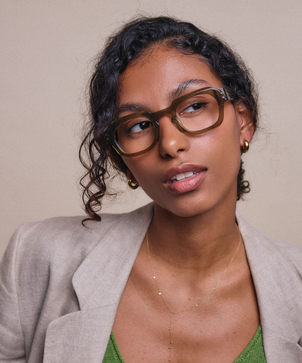 Johann Wolff Bastei Olive Eyeglasses