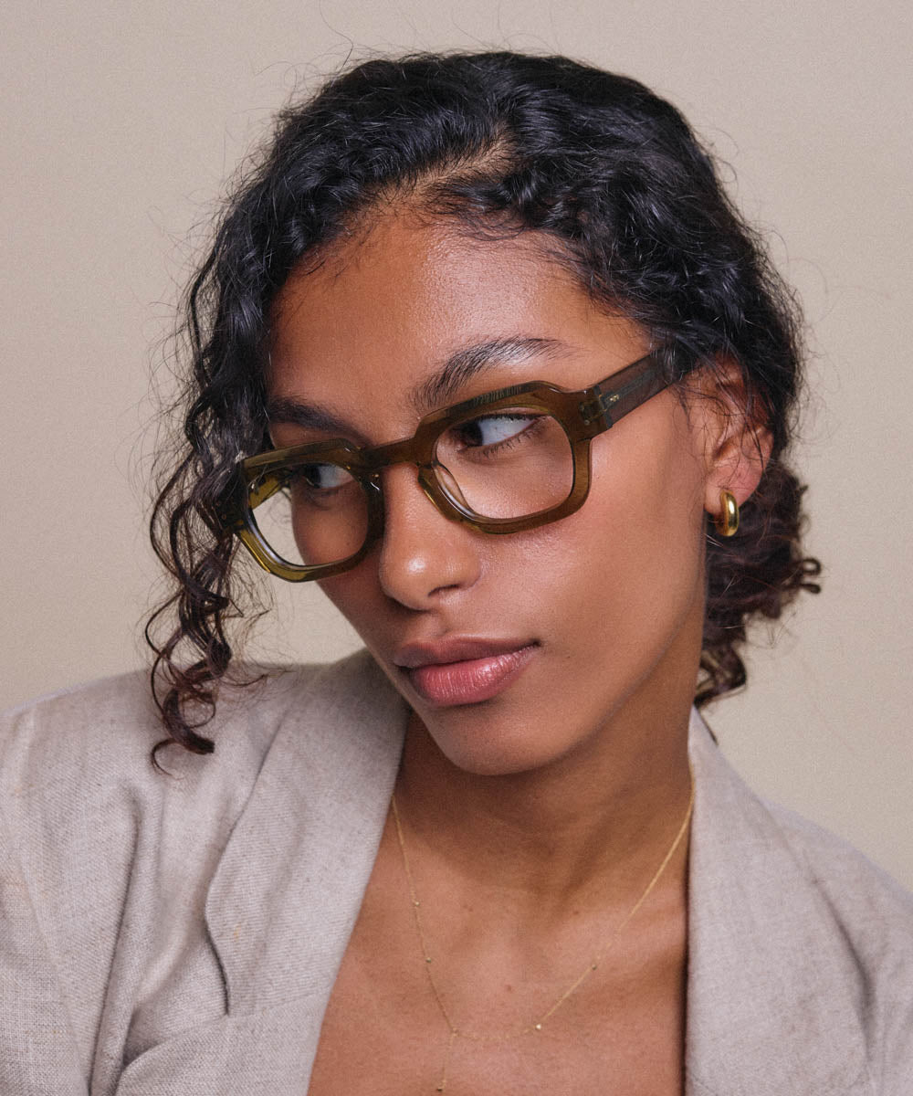 Johann Wolff Bastei Olive Eyeglasses