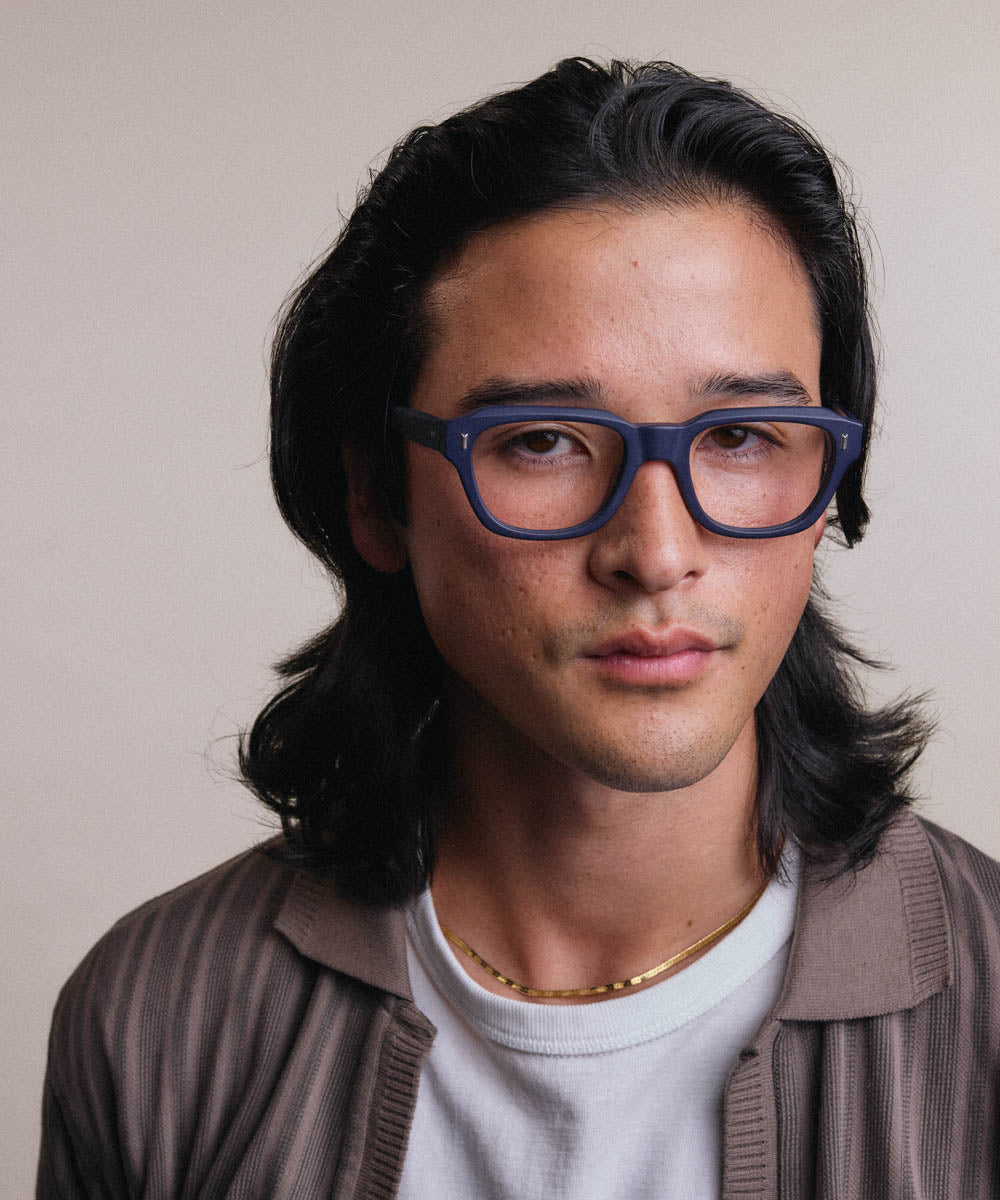 Johann Wolff Dessau Matte Navy Eyeglasses