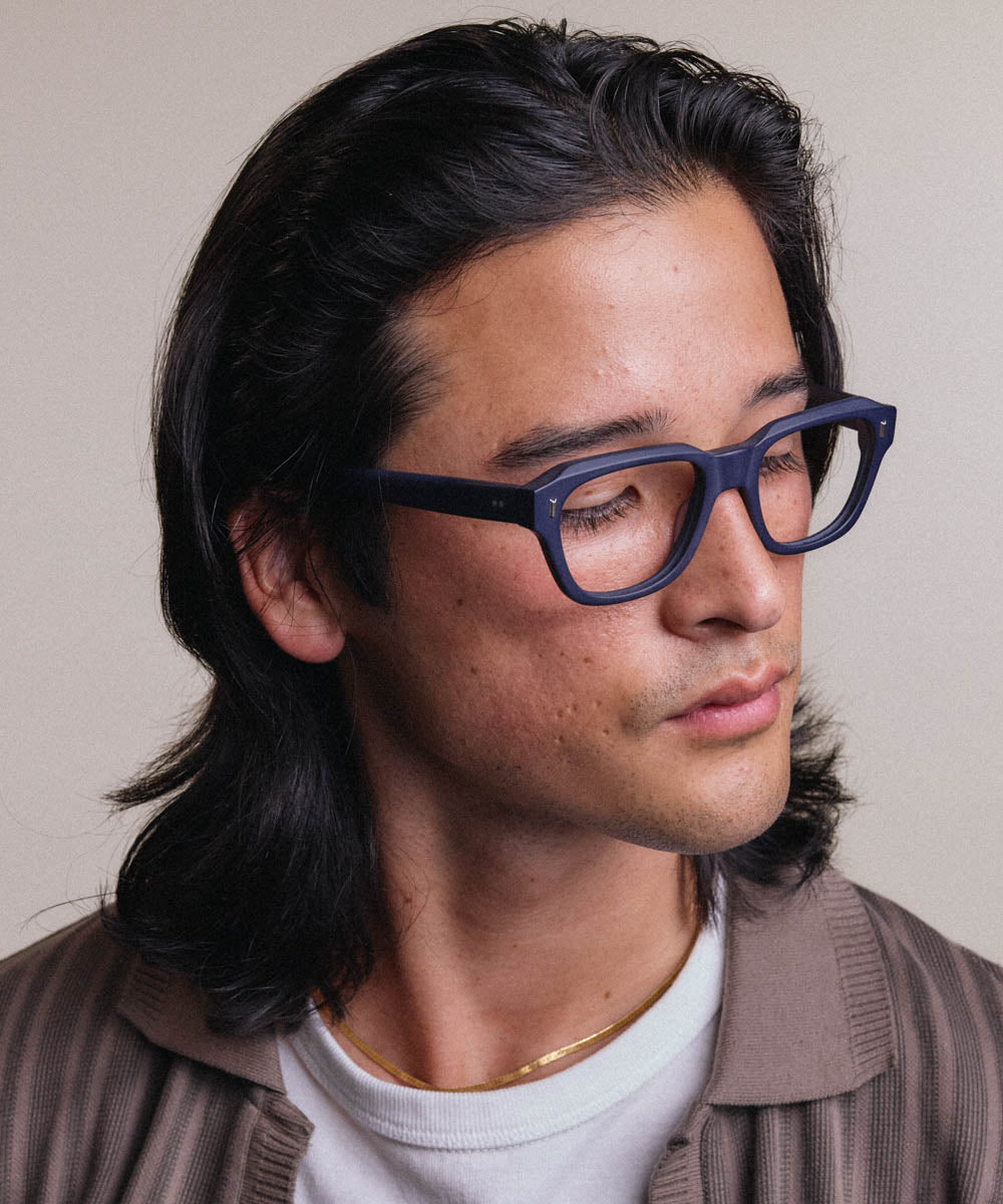 Johann Wolff Dessau Matte Navy Eyeglasses