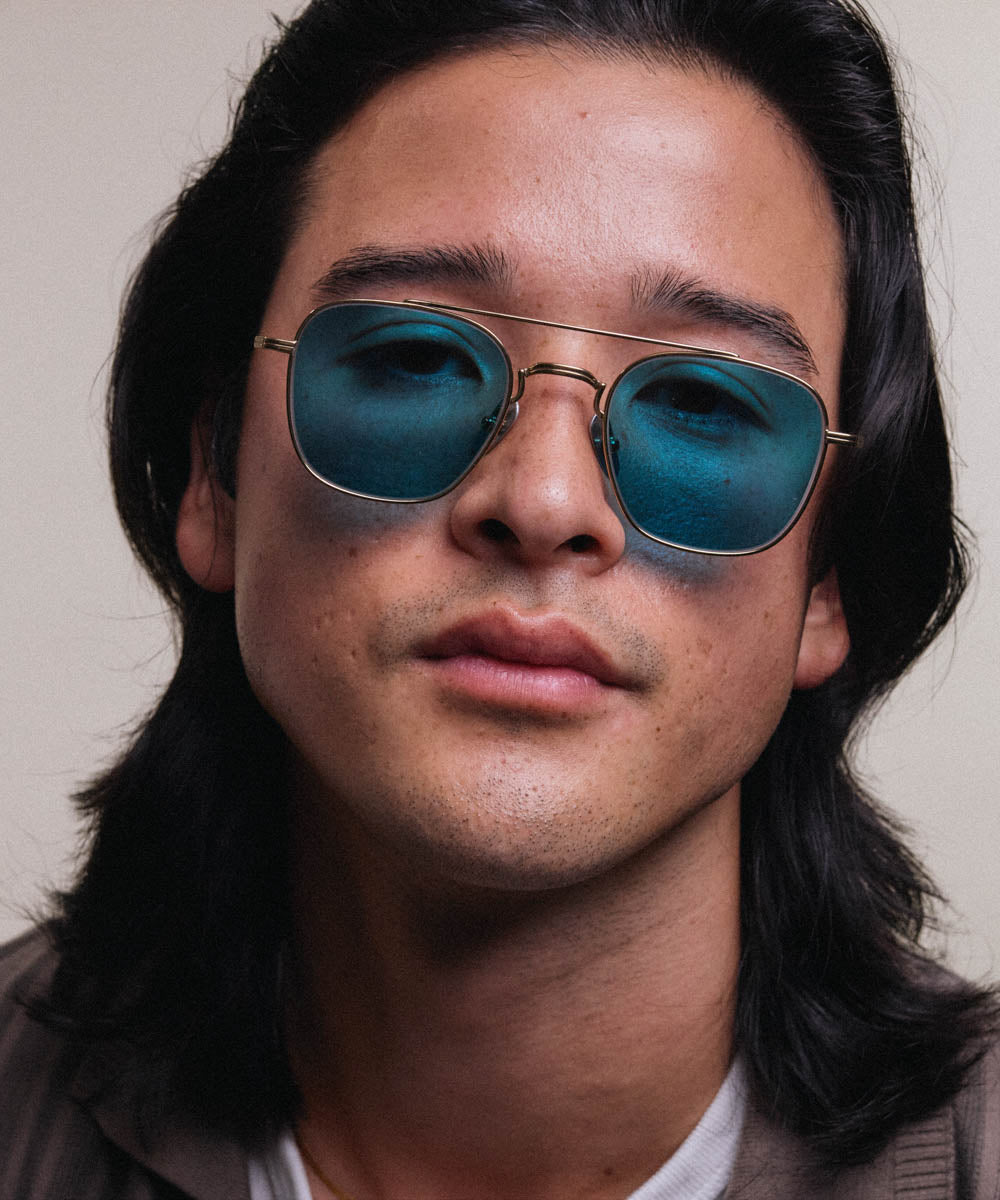 Johann Wolff Flieger Gold Jade Sunglasses