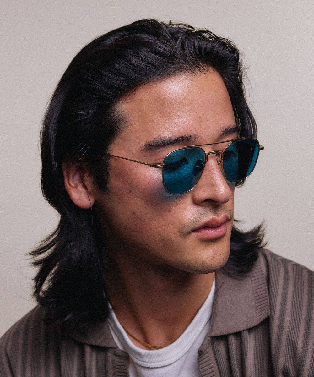 Johann Wolff Flieger Gold Jade Sunglasses