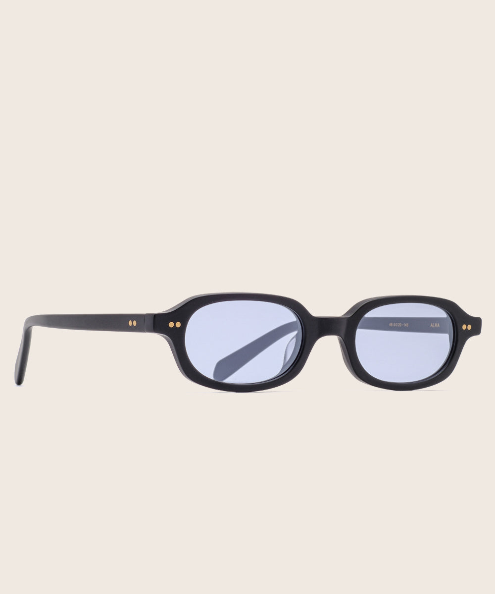 johann wolff alma matte black light sunglasses