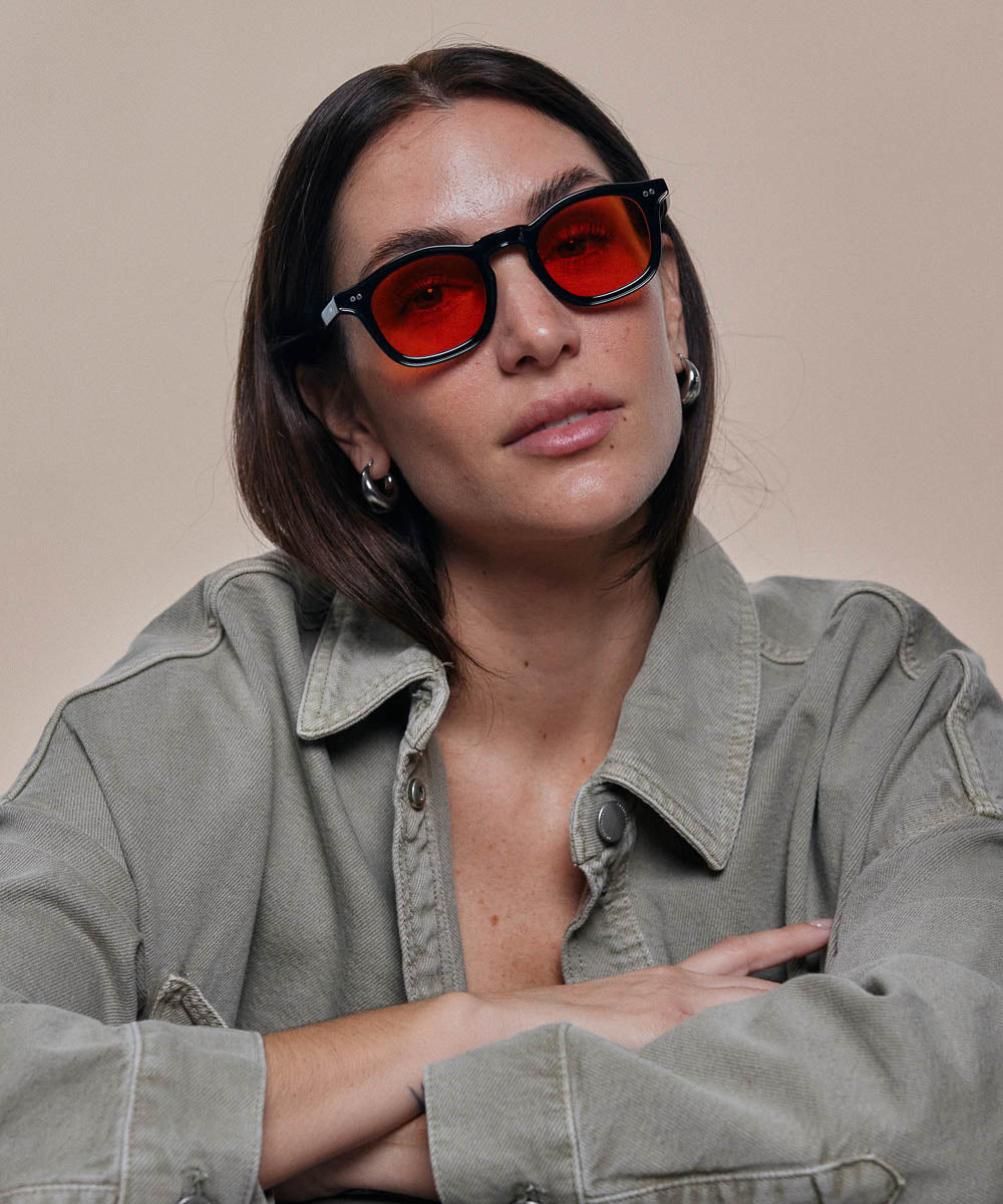 Johann Wolff Carousel Black Electric Orange Sunglasses