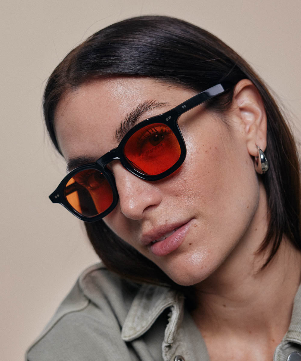 Johann Wolff Carousel Black Electric Orange Sunglasses