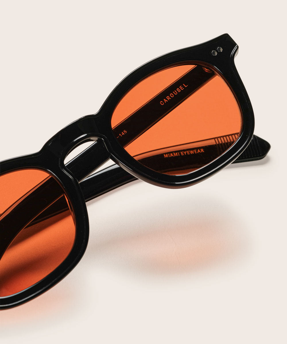 Johann Wolff Carousel Black Electric Orange Sunglasses 