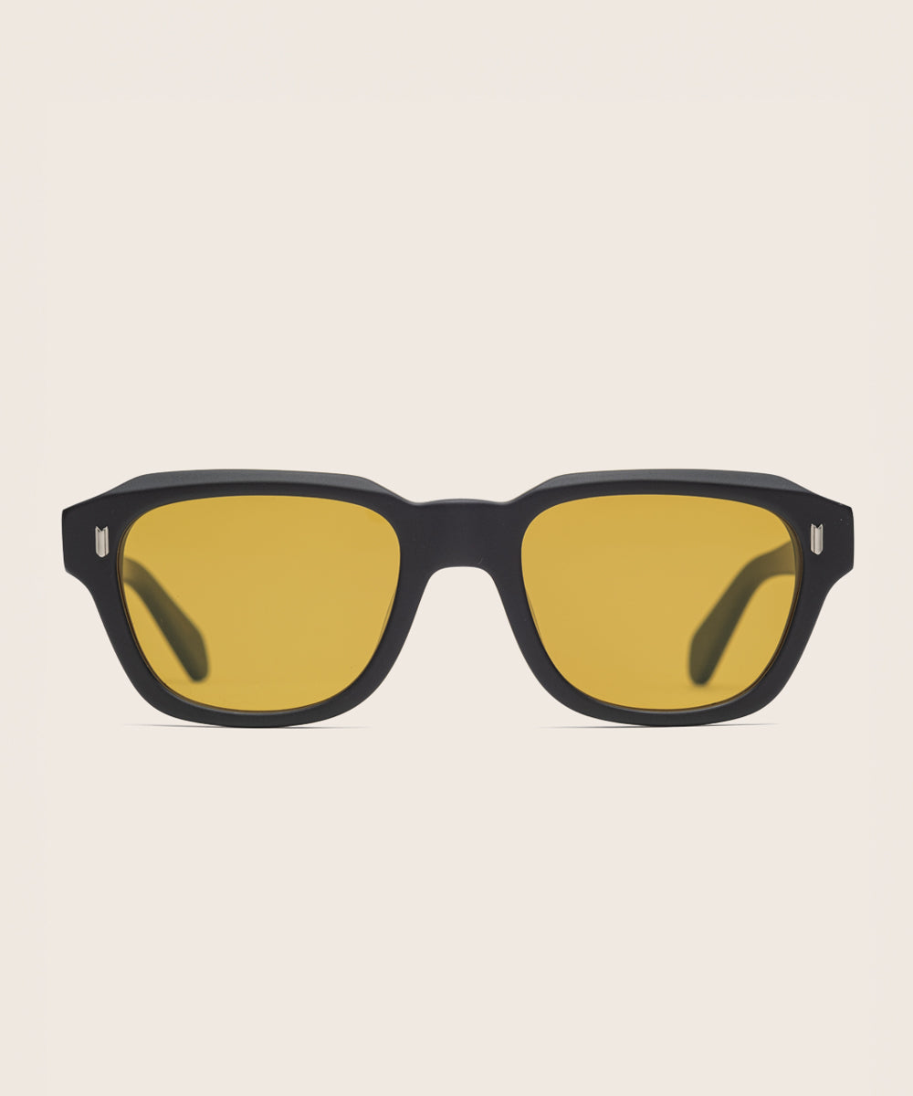 Johann Wolff Dessau Matte Black Burnt Yellow Sunglasses