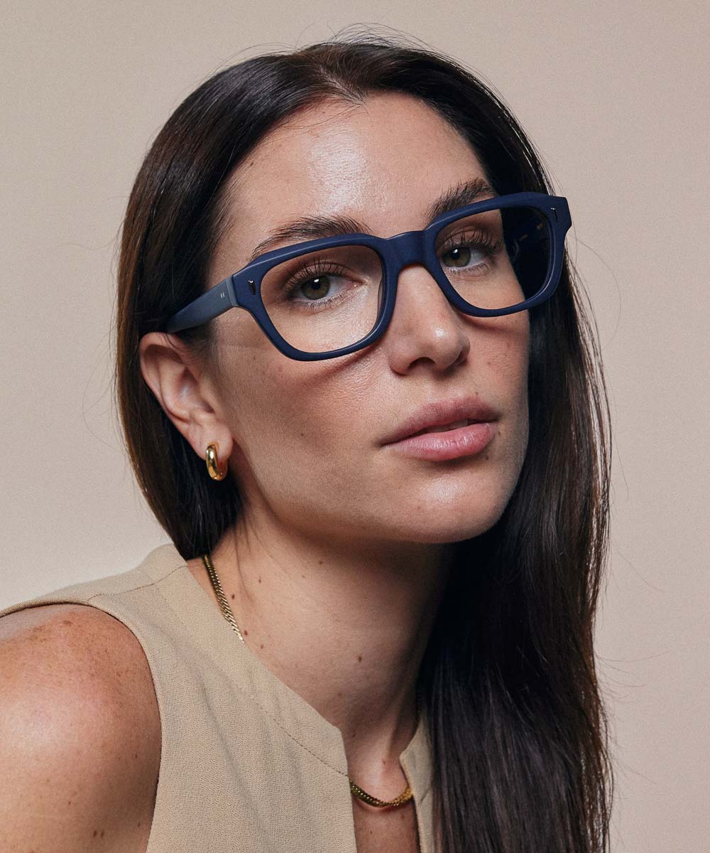 Johann Wolff Dessau Matte Navy Eyeglasses