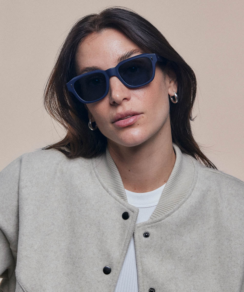 Johann Wolff Dessau Matte Navy Sunglasses