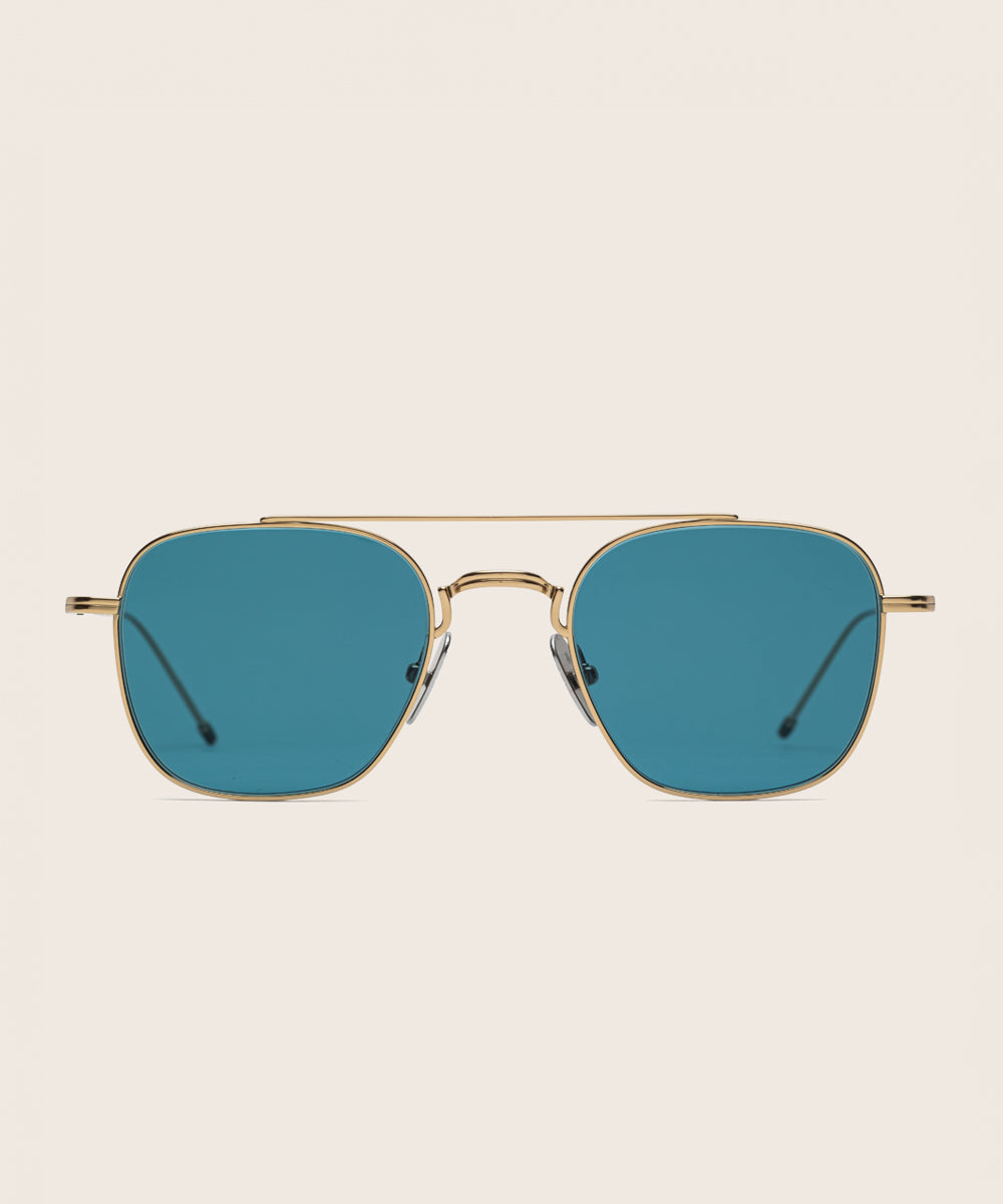 Johann Wolff Flieger Gold Jade Sunglasses