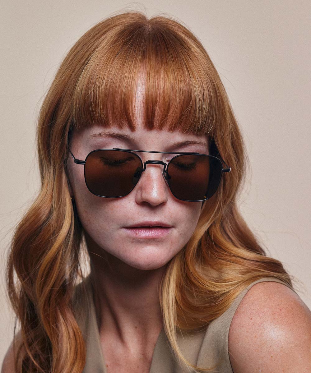 Johann Wolff Flieger Matte Black Sunglasses