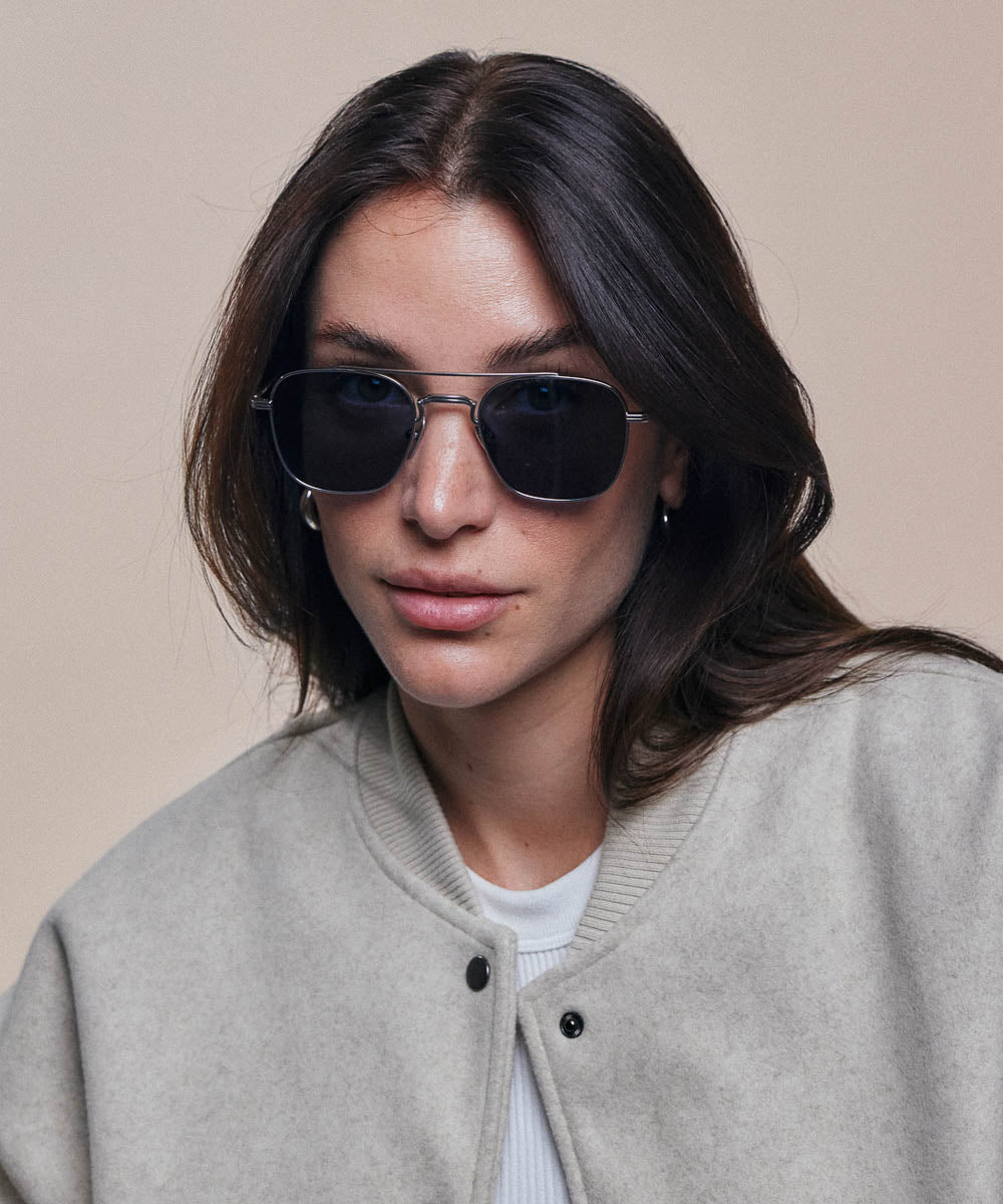 Johann Wolff Flieger White Gold Sunglasses