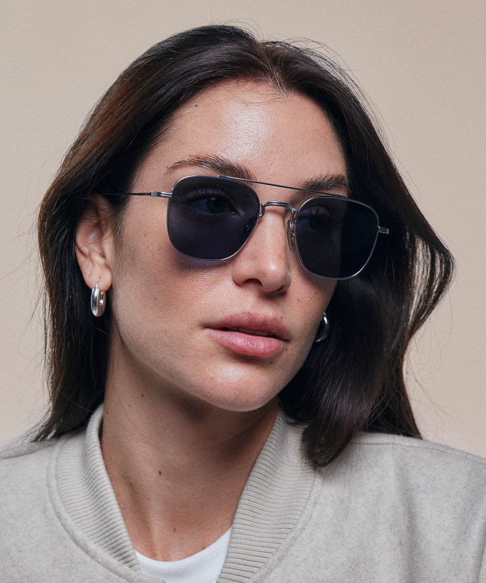 Johann Wolff Flieger White Gold Sunglasses