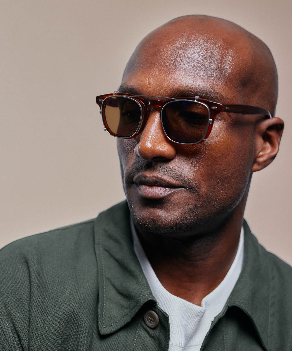 Johann Wolff JSB Matte Silver Brown Mirror Clip