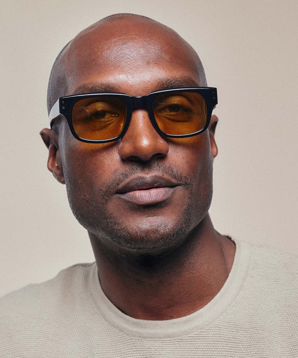Johann Wolff Martin Black Burnt Yellow Sunglasses