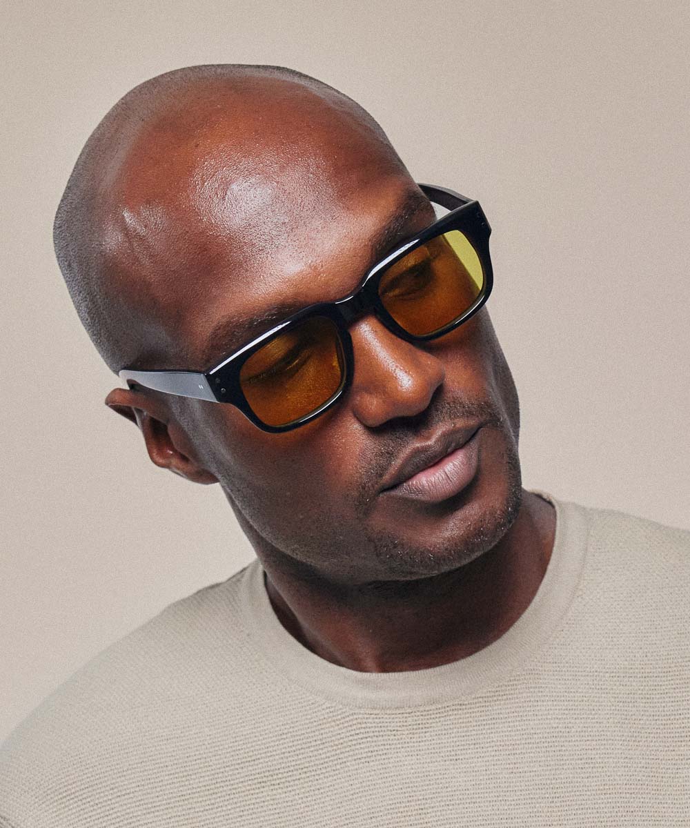 Johann Wolff Martin Black Burnt Yellow Sunglasses