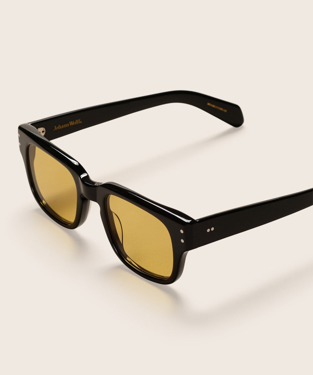 Johann Wolff Martin Black Burnt Yellow Sunglasses