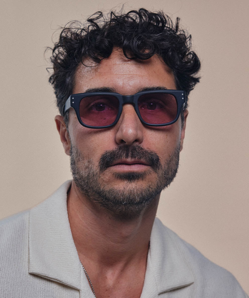 Johann Wolff Martin Black Matte Lavender Sunglasses