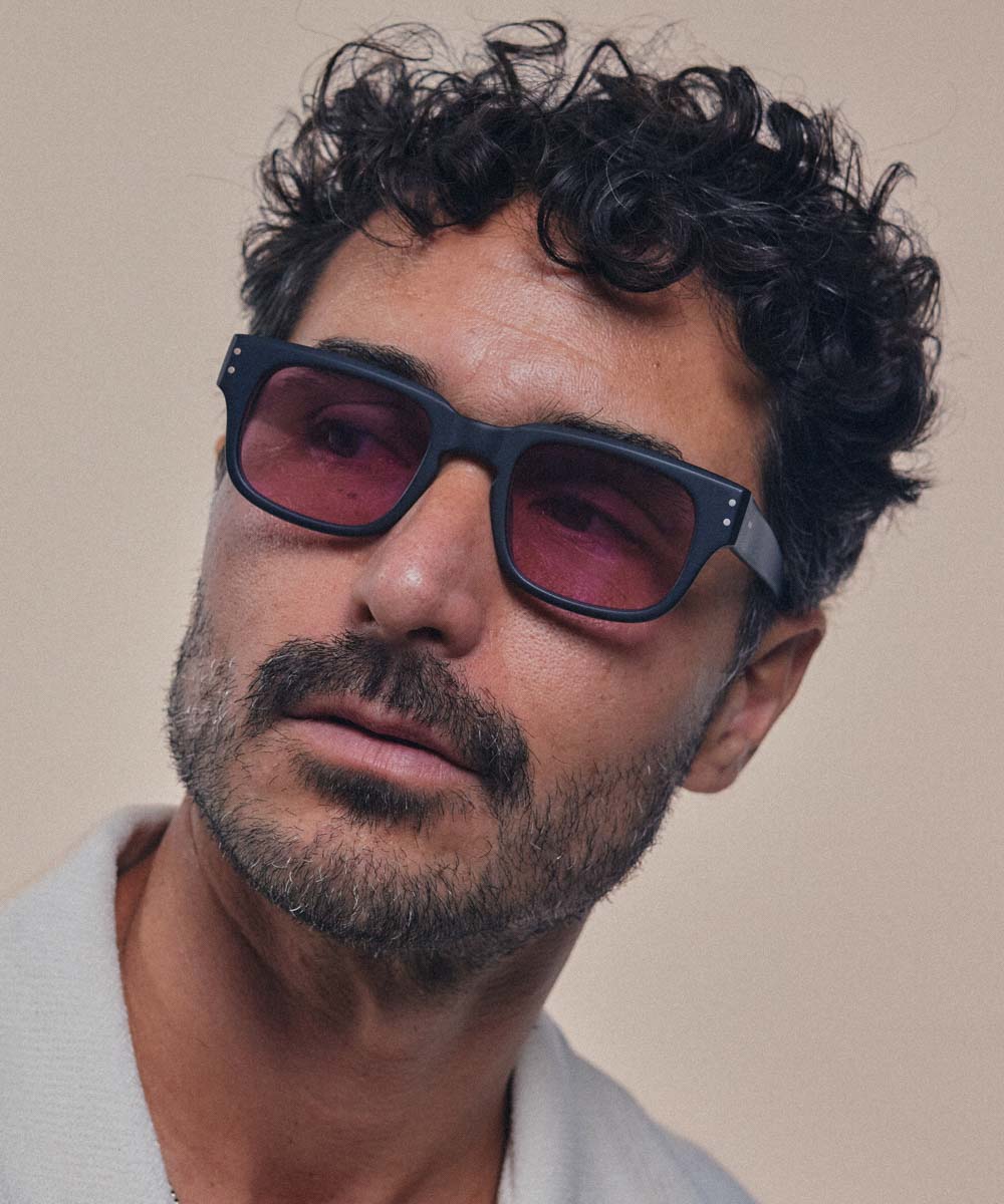 Johann Wolff Martin Black Matte Lavender Sunglasses