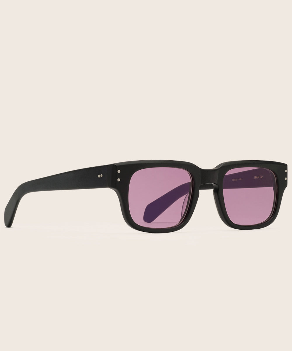 Johann Wolff Martin Black Matte Lavender Sunglasses