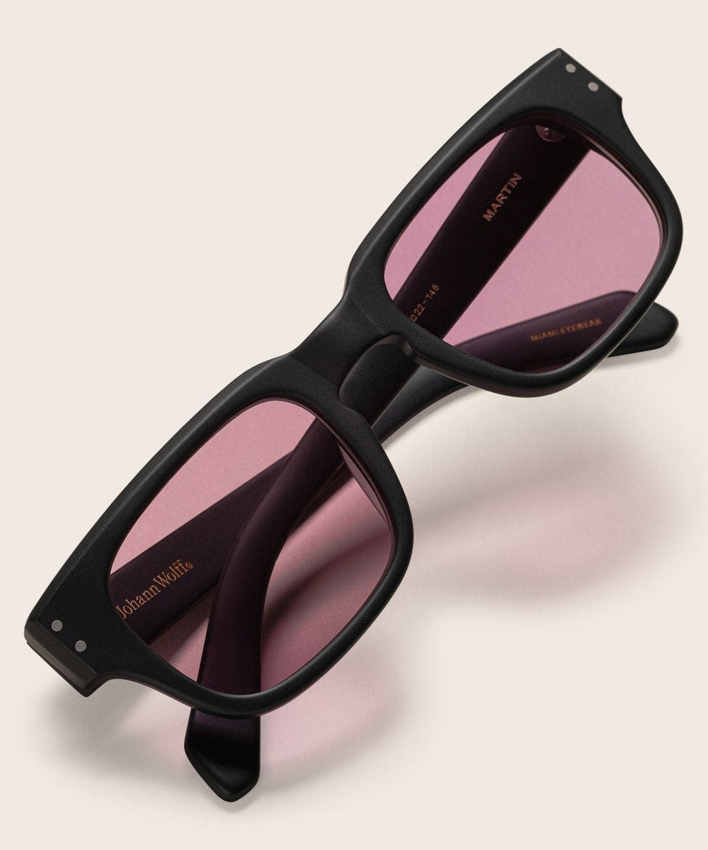 Johann Wolff Martin Black Matte Lavender Sunglasses