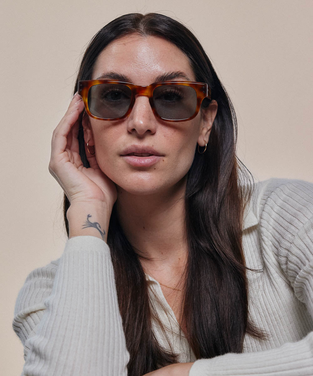 Johann Wolff Martin Vintage Tortoise Teal Sunglasses