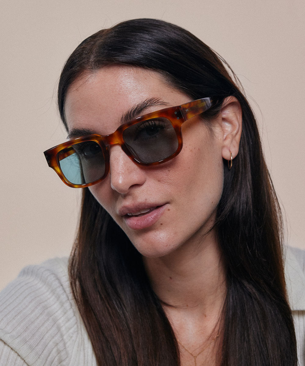 Johann Wolff Martin Vintage Tortoise Teal Sunglasses