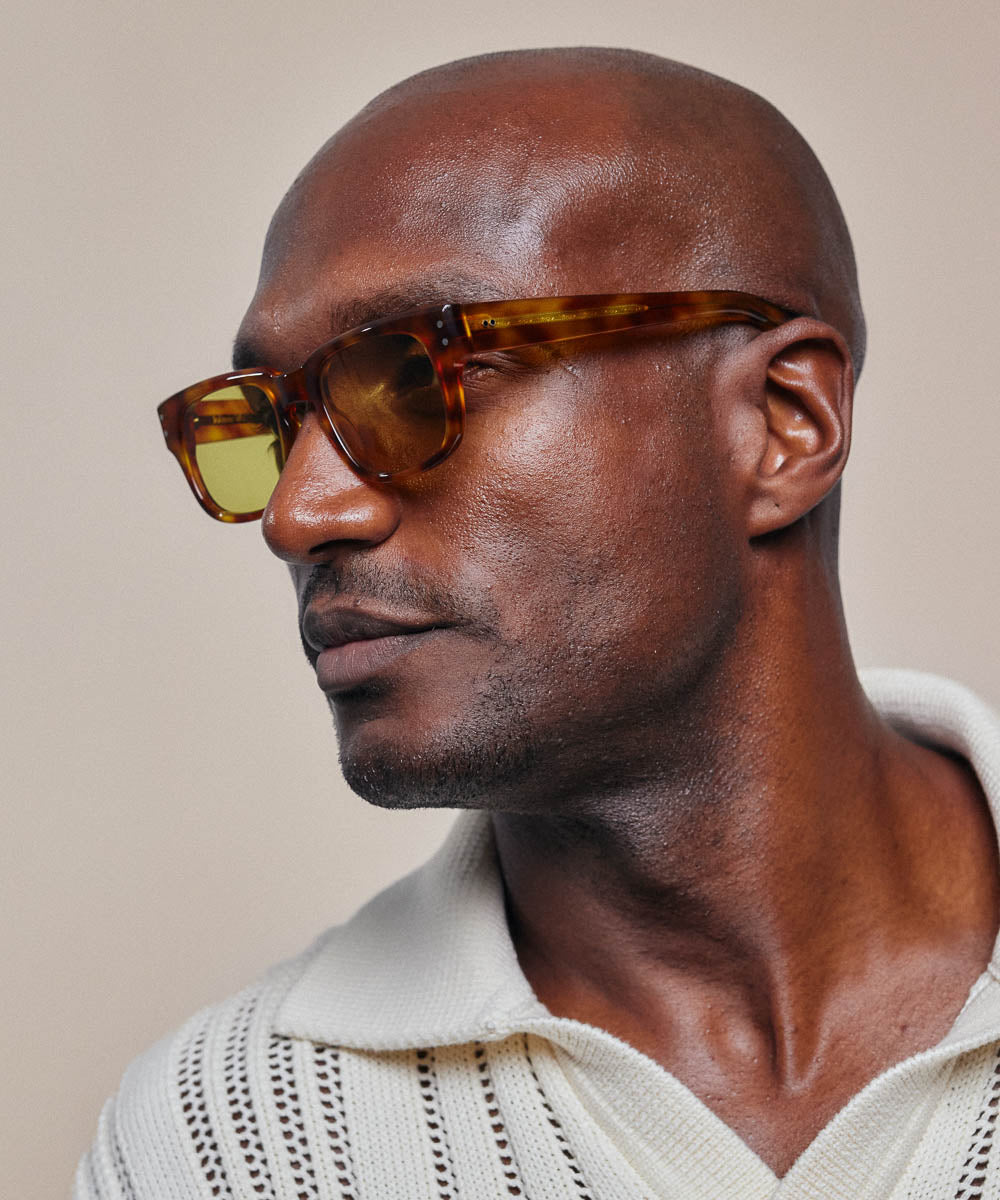 Johann Wolff Martin Vintage Tortoise Burnt Yellow Sunglasses
