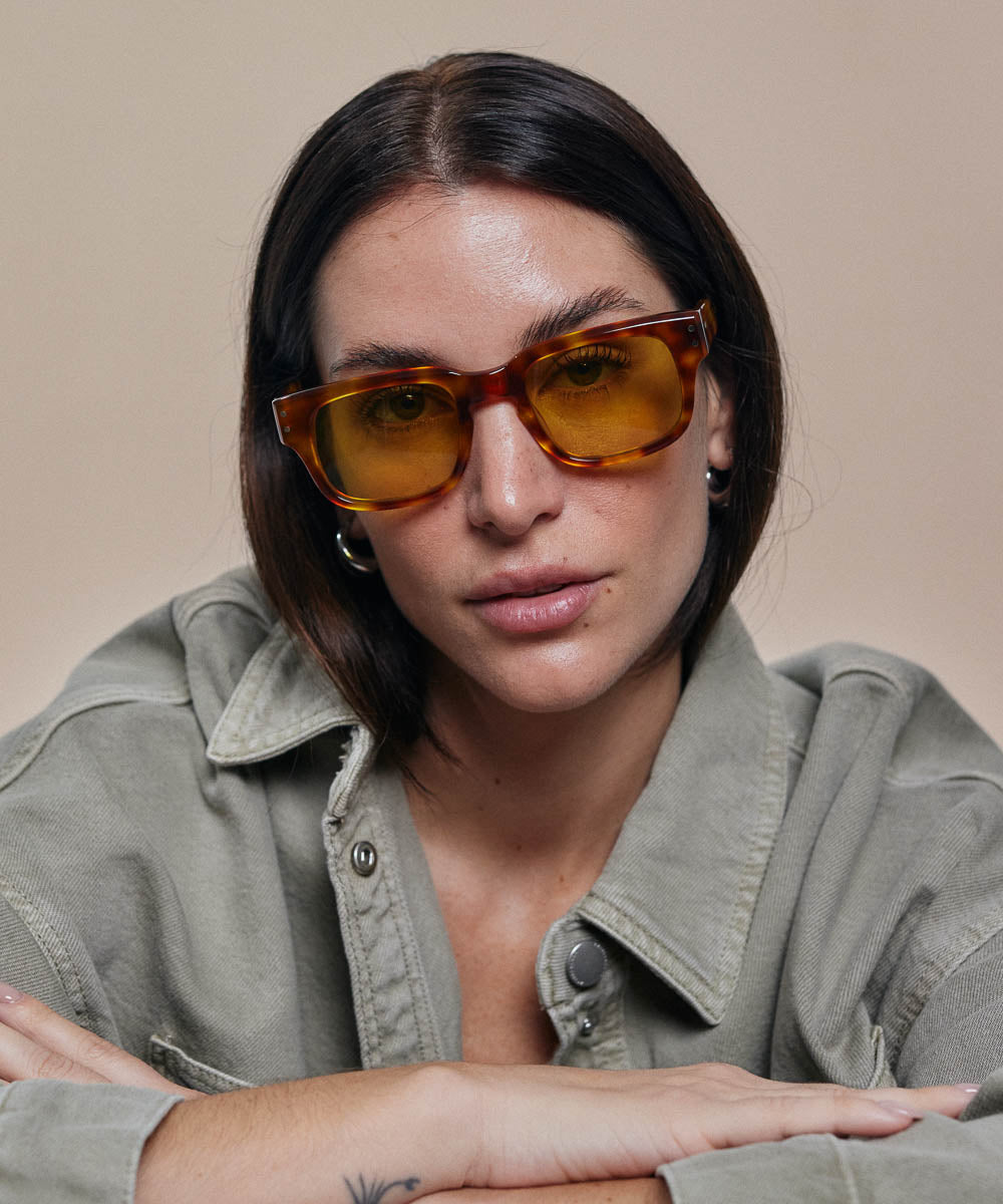 Johann Wolff Martin Vintage Tortoise Burnt Yellow Sunglasses