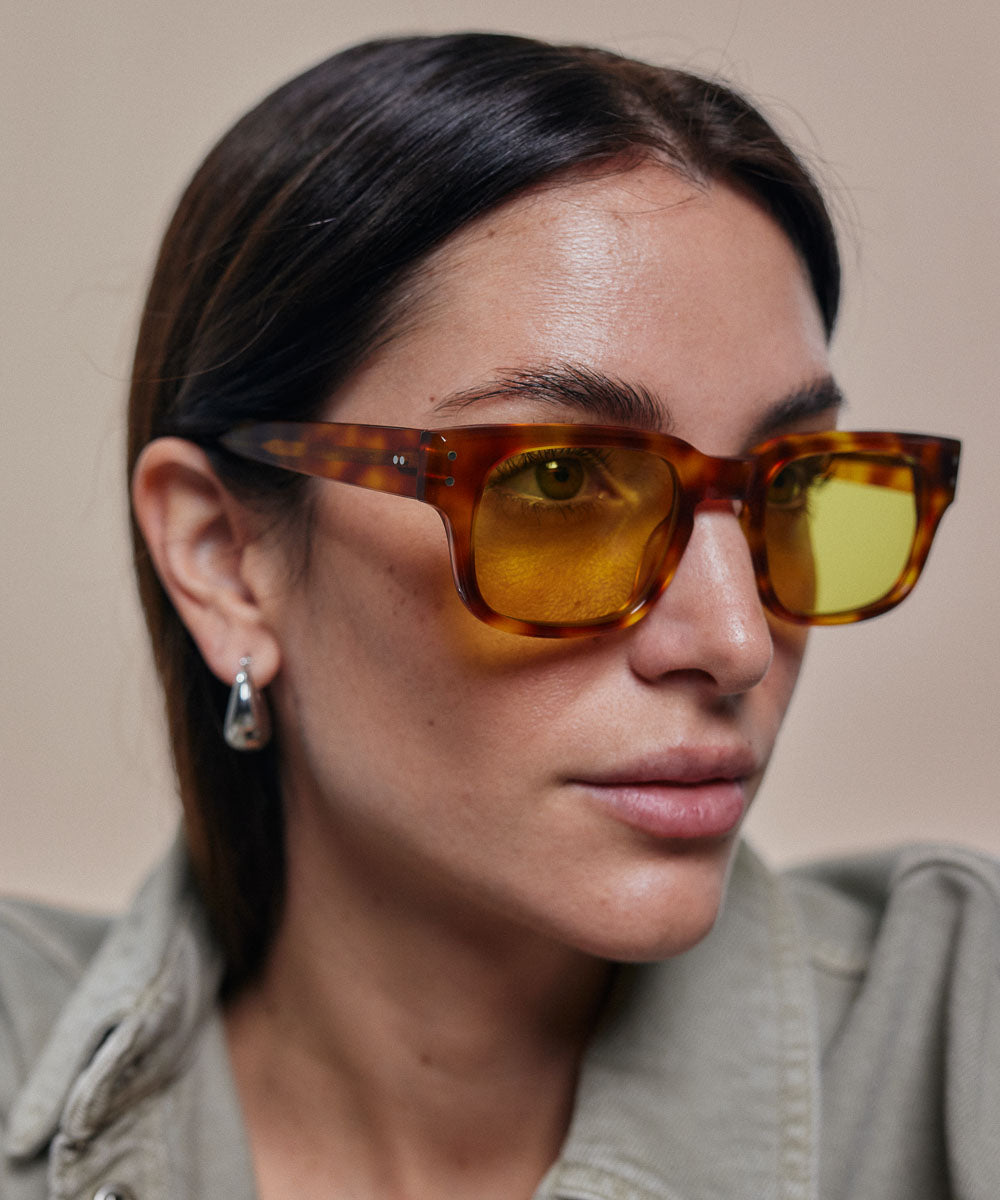 Johann Wolff Martin Vintage Tortoise Burnt Yellow Sunglasses