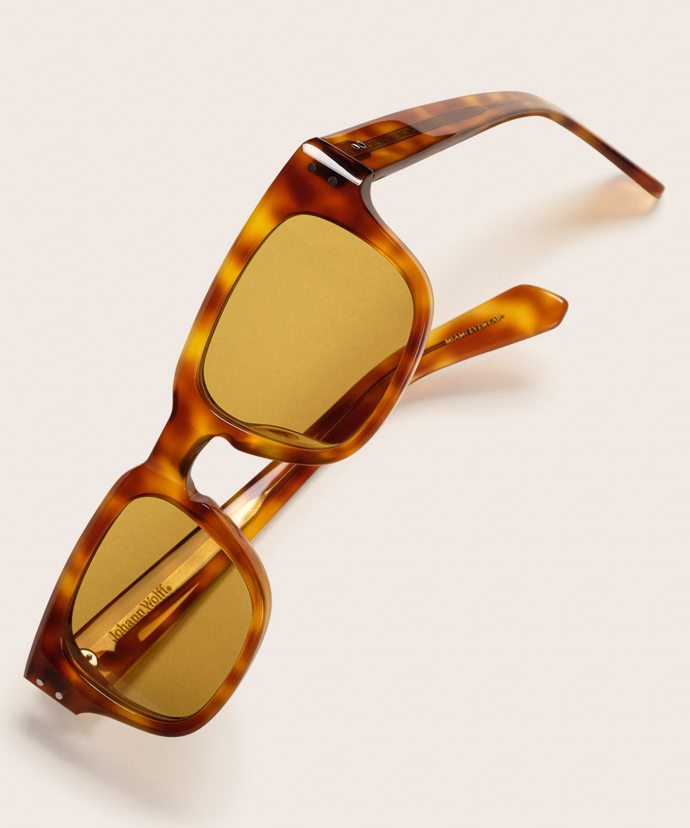 Johann Wolff Martin Vintage Tortoise Burnt Yellow Sunglasses