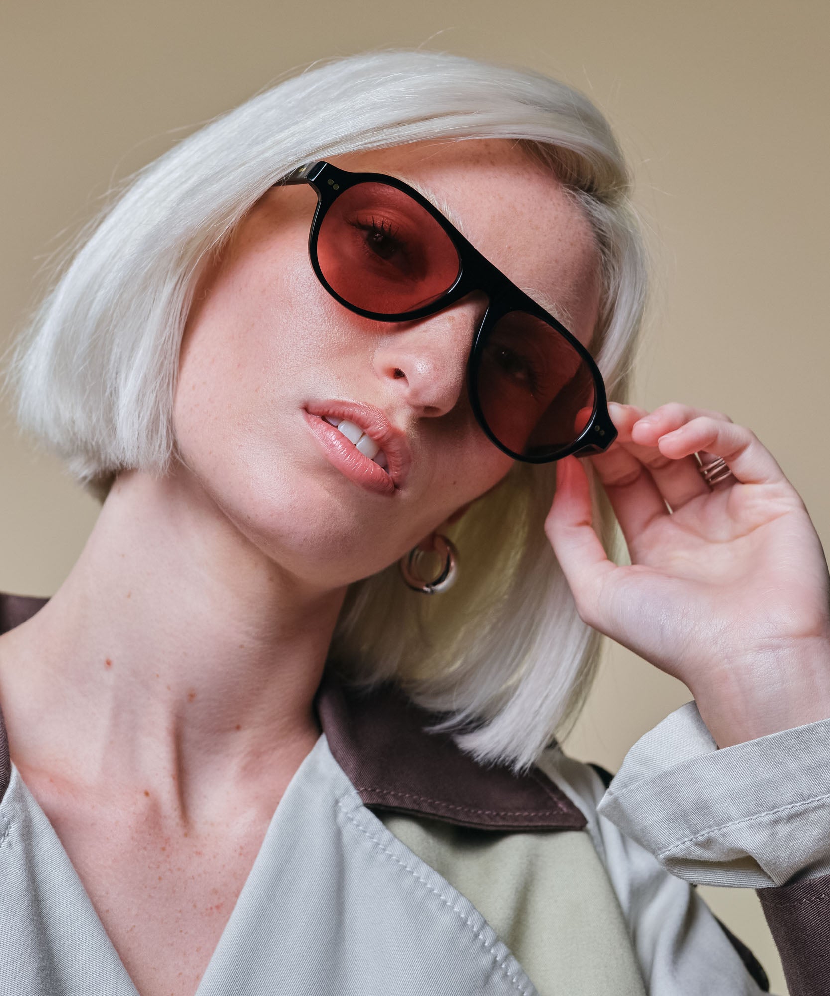 johann wolff schnell black burgundy sunglasses