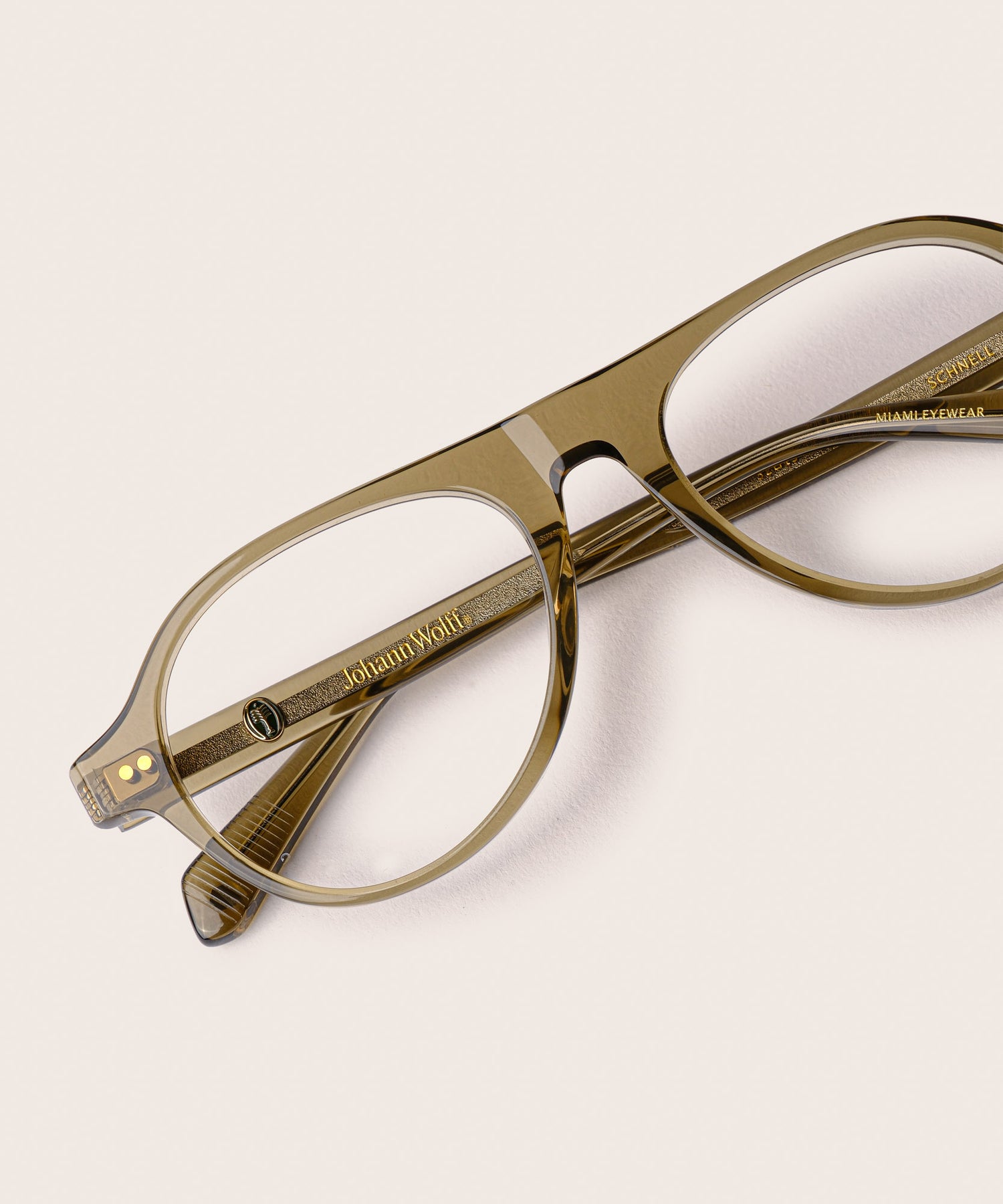 johann wolff schnell olive eyeglasses