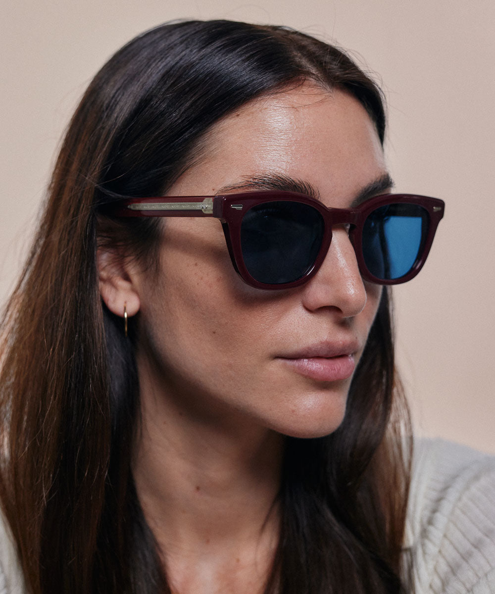 Johann Wolff Silver Arrow Burgundy Sunglasses