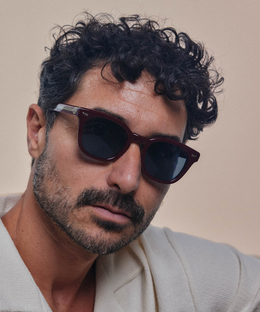 Johann Wolff Silver Arrow Burgundy Sunglasses