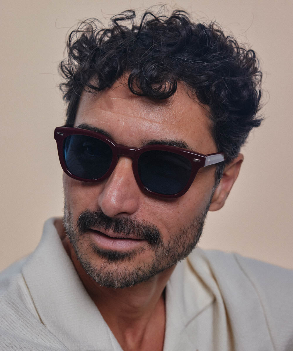 Johann Wolff Silver Arrow Burgundy Sunglasses