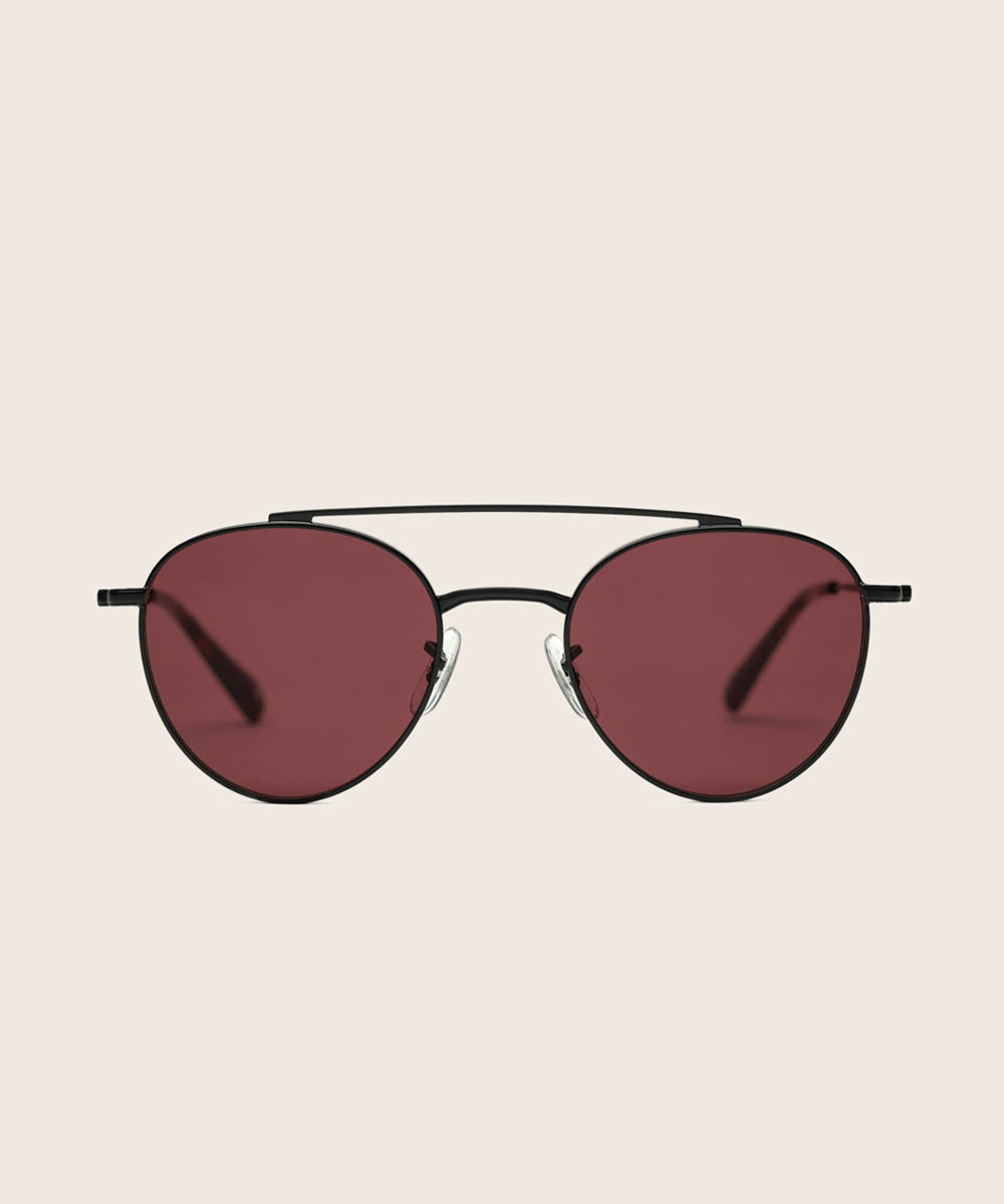 Johann Wolff Zeppelin Matte Black Merlot Sunglasses 