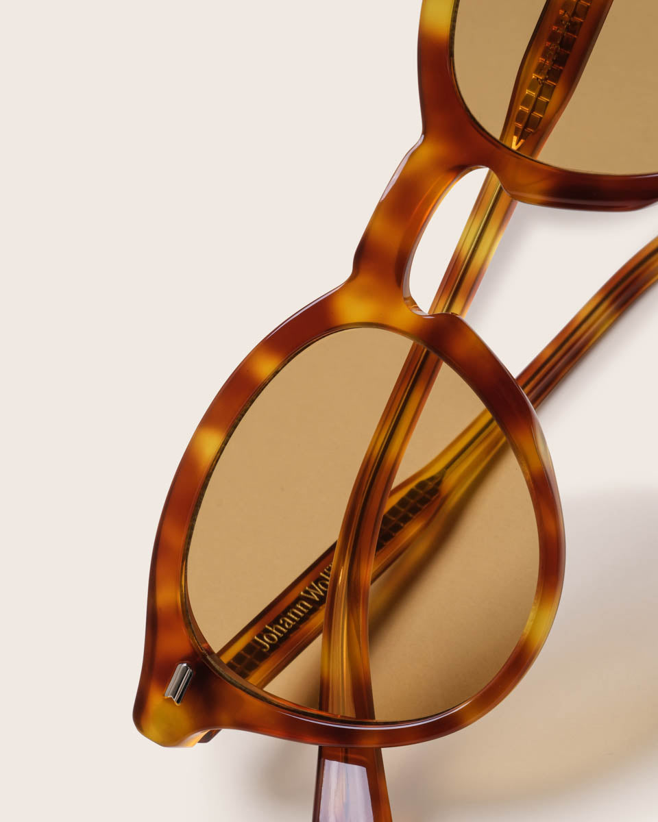 Johann Wolff Zhan Vintage Tortoise Bunt Yellow Sunglasses