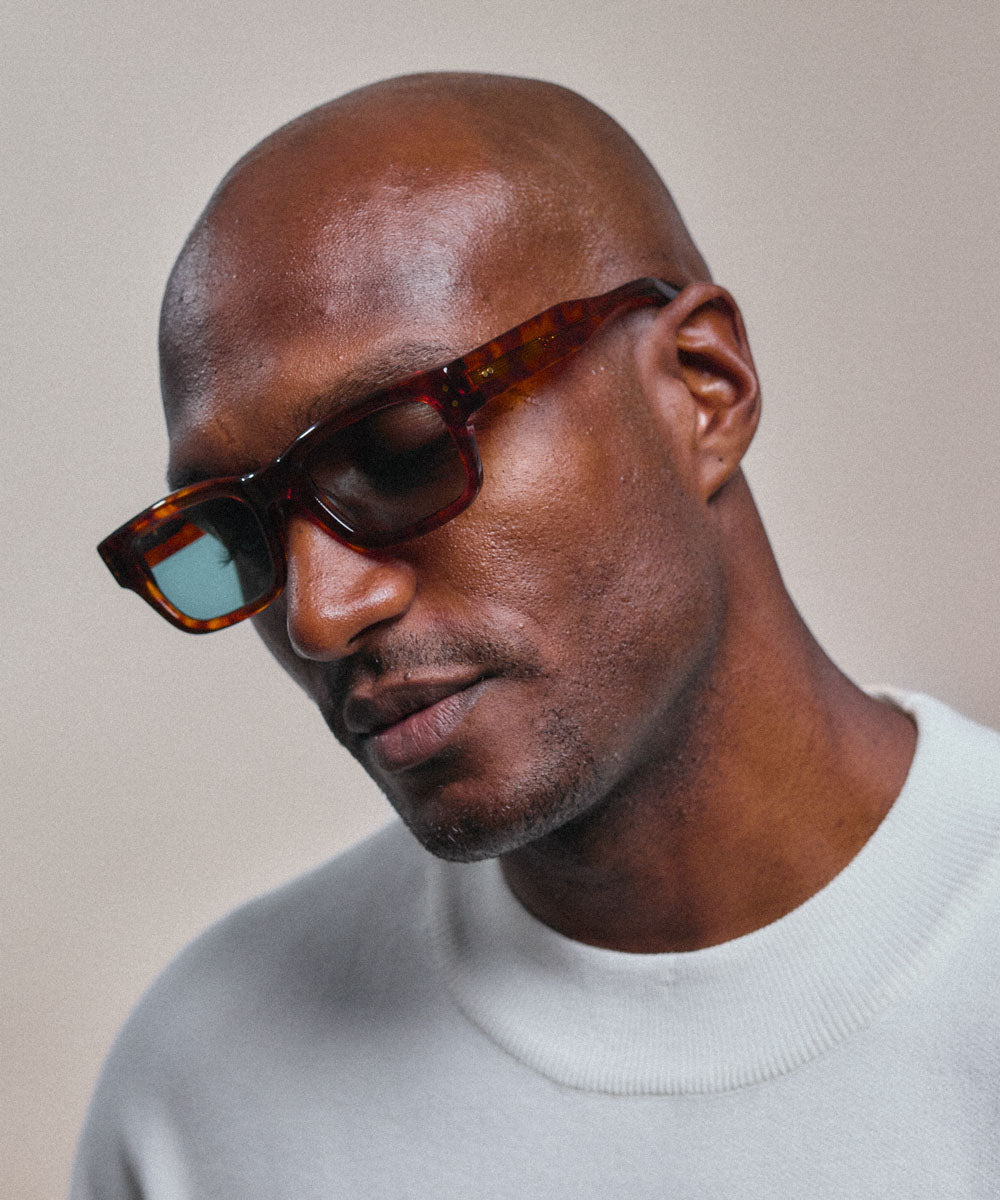 Johann Wolff Konrad Vintage Havana Teal Sunglasses
