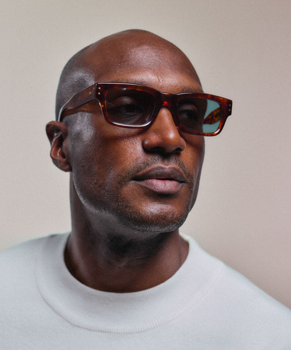 Johann Wolff Konrad Vintage Havana Teal Sunglasses